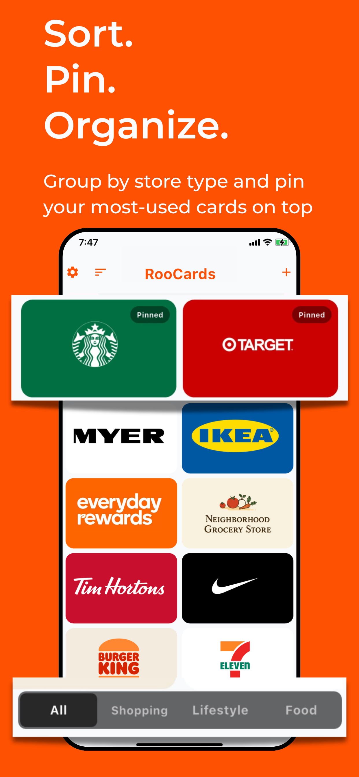 RooCards card organization